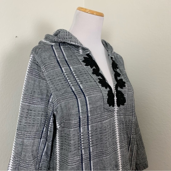 Tommy Bahama Cotton Pullover Hoodie Soutache Women’s M Beachy Baja Hood Coastal - Picture 7 of 17